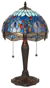Endon 64090 - Lampă de masă Tiffany DRAGONFLY, 2xE27/60W/230V, Ø 30 cm