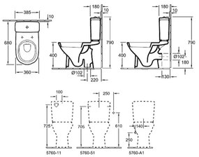 Vas Wc cu rezervor si capac soft close Villeroy  Boch, Novo