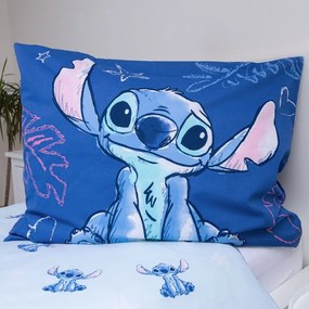 Lenjerie de pat pentru copii albastră din bumbac pentru pat de o persoană 140x200 cm Lilo &amp; Stitch "Aloha" – Jerry Fabrics