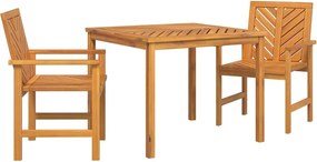 vidaXL Set de masă pentru grădină 3 pcs Maro Lemn Solid de Acacia
