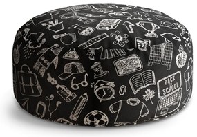 Taburet Circle școală alb-negru, negru