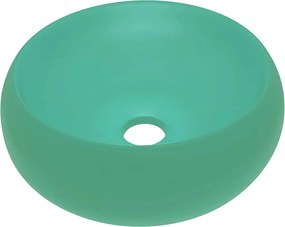 vidaXL Chiuvetă baie lux verde deschis mat 40x15 cm ceramică rotund