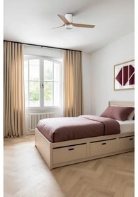 Ventilator LED dimabil de tavan FARO 33833WT-1TW MINI PUNT TUB S 10W/230V maro/alb d. 90 cm WT + telecomandă