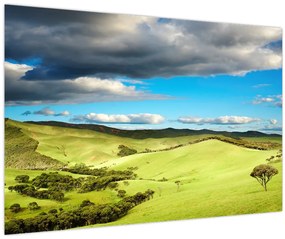 Tablou - Peisaj verde cu dealuri (90x60 cm)