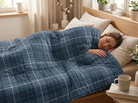 Patura cu greutate GRAVIA NAVIRA 140 × 200 cm, 9 kg, albastru inchis