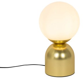 Lampa de masa hotel chic aurie cu sticla opal - Pallon Trend