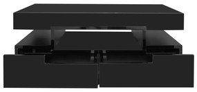 Măsuță de cafea cu bandă LED integrată, Negru | Aosom Romania