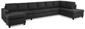 Colțar Scandinavian Choice C178Antracit, Negru, 407x199x79cm, Picioare: Plastic