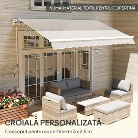 Outsunny Material de Înlocuire pentru Copertină Retractabilă, 282x250 cm, Gri | Aosom Romania