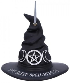 Decoratiune cu agatatoare palarie vrajitoare Eat Sleep Spell Repeat 9 cm