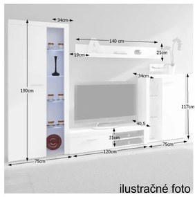 Set Living alb , cu dulap ,270 cm lungime, modernBortis Impex