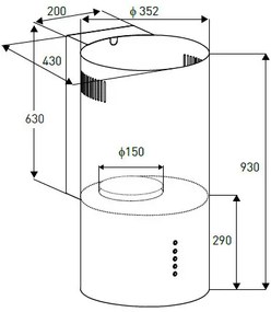 Hotă de bucătărie Osaka Black 192 W