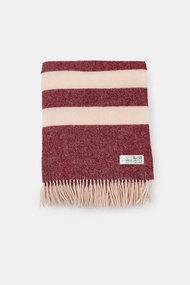 Pătură de lux din lână Stripe, burgundy cul.vinului 140x200 cm