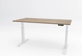 Birou reglabil pe inaltime TerrA7 WHITE - 2 motoare, profil dreptunghiular, culoare cadru Alb (Dimensiune blat: 120x60cm, Culoare blat: Negru 25mm)