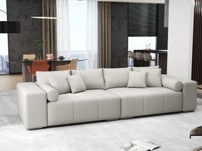 Canapea extensibilă dumonde cu ladă de depozitare si sezut confortabil din spuma high-density, Marbela Enjoy Beige XXL 295x100 cm