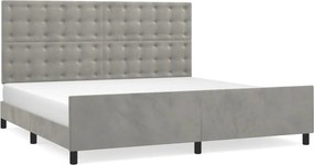 vidaXL Cadru de pat fără saltea, gri deschis, 200x200 cm, catifea