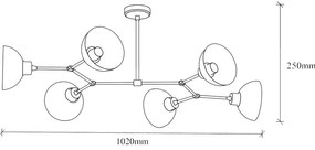 Plafonieră aurie cu abajur din metal 52x102 cm Dram – Opviq lights
