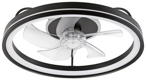 Plafonieră LED cu ventilator FARGO LED/37W/230V negru + telecomandă