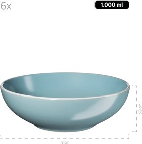 Mäser Set de veselă 24 piese ELISSA – turcoaz lucios