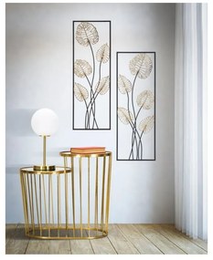 Decorațiune suspendată metalică Mauro Ferretti Luxy -B-, 31 x 90 cm, motive frunze