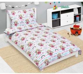 Lenjerie de pat din bumbac pentru copii BellatexJunior Princess roz, 140 x 200, 70 x 90 cm