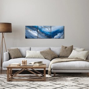 Tablou - Abstractizarea oceanului (cu ceas) (90x30 cm)
