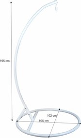 Scaun suspendat PALAK bej cu suport alb