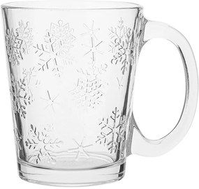 Set de 6 căni de sticlă Altom Snowflakes 300 ml