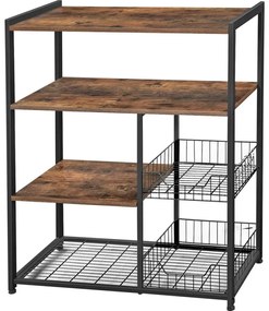 Etajeră de bucătărie MARGE maro/negru