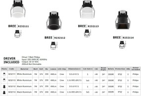 Spot LED incastrabil pentru tavan fals BREE negru NVL-9232114