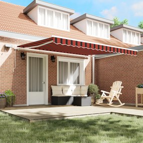vidaXL Marchiză Retractabilă Portocalie / Maro with Manual Portocaliu Maro