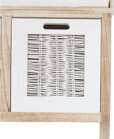 Bancă cu 4 sertare, alb/miere, LINORA NEW