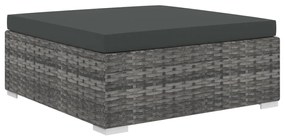 Set mobilier de gradina cu perne, 5 piese, gri, poliratan Gri, 5