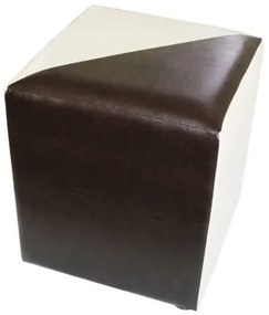 Taburet Cub Piele MOZAIC, 38 x 42 x 38 cm