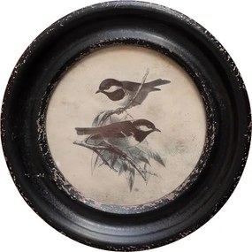 Tablou decorativ, cu rama din lemn de pin, aspect vintage, Turtledoves