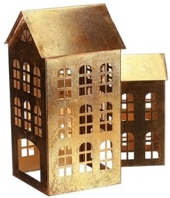 Set of metal candle holders Two-storey house, 3pcs