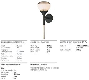 Aplica de perete design vintage ALCHEMY