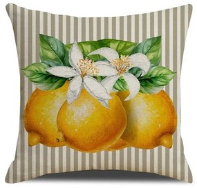 Husa pentru perna LEMON BLOOM 45x45 cm, bej