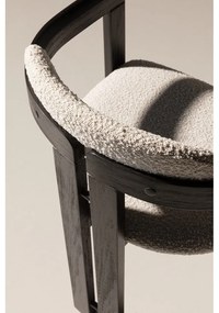 Set de scaune de sufragerie alb/negru cu cotiere 2 buc. tapițat Eiden – MOME