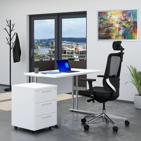 Set mobilier de birou Visio 1, 120 cm, alb
