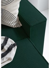 Colțar verde închis extensibil cu tapițerie din catifea reiată (cu colț pe partea stângă /în formă de "U") Brave Dave – Miuform