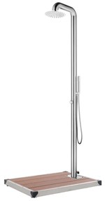 vidaXL Duș de grădină cu bază maro, 230 cm, oțel inoxidabil