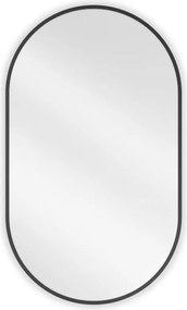 Mexen Loft oglindă de baie ovală 85 x 50 cm, ramă neagră - 9851-085-050-000-70