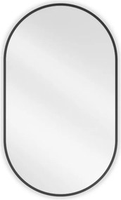 Mexen Loft oglindă de baie ovală 85 x 50 cm, ramă neagră - 9851-085-050-000-70
