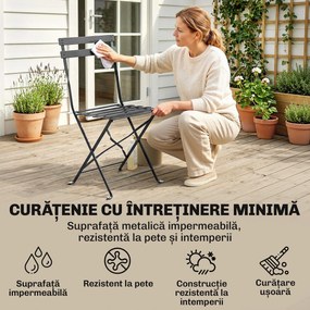 Outsunny Set de 2 Scaune de Grădină Pliabile cu Șezut cu Lamele | Aosom Romania