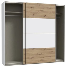 Dulap de haine KARO 220x210 cm, alb/stejar artisan