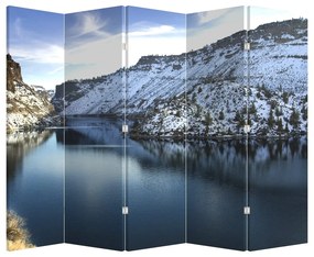 Paravan - Peisaj de iarnă - lac (210x170 cm)