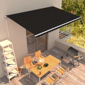 Copertina retractabila manual, antracit, 500 x 300 cm