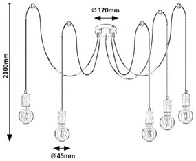 Lustra minimalista cu 5 pendule Dollien