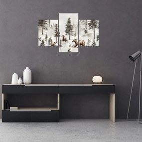 Tablou - Pădure cu Urși (90x60 cm)